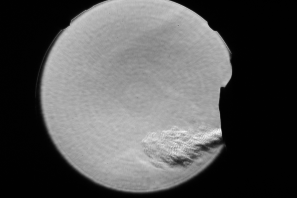 Schlieren imaging system visualizing breath plumes